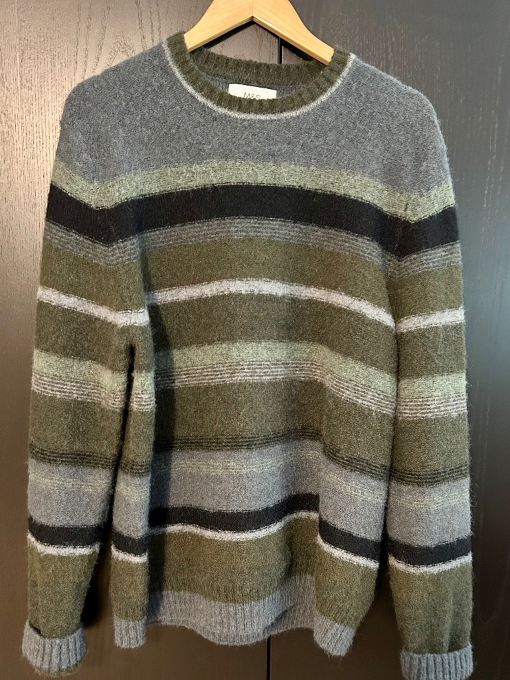 Marks & Spencer Men’s wool blend striped jumper.